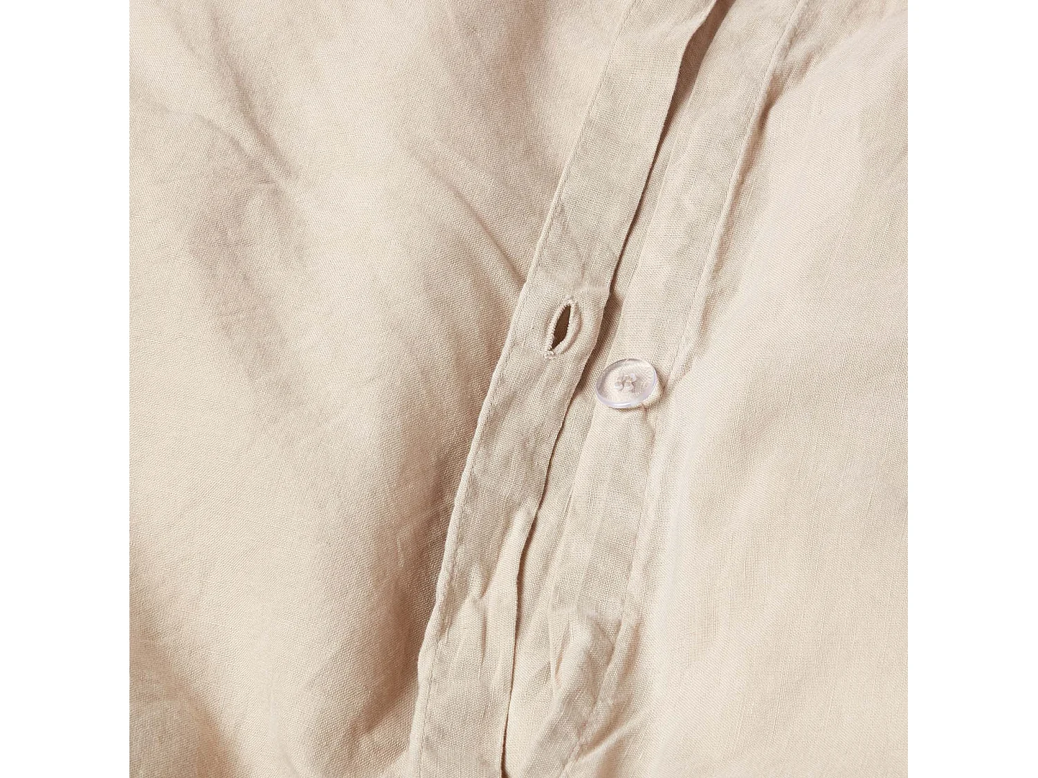 Parure de lit en lin lavé beige, 240x220cm - HOMESCAPES