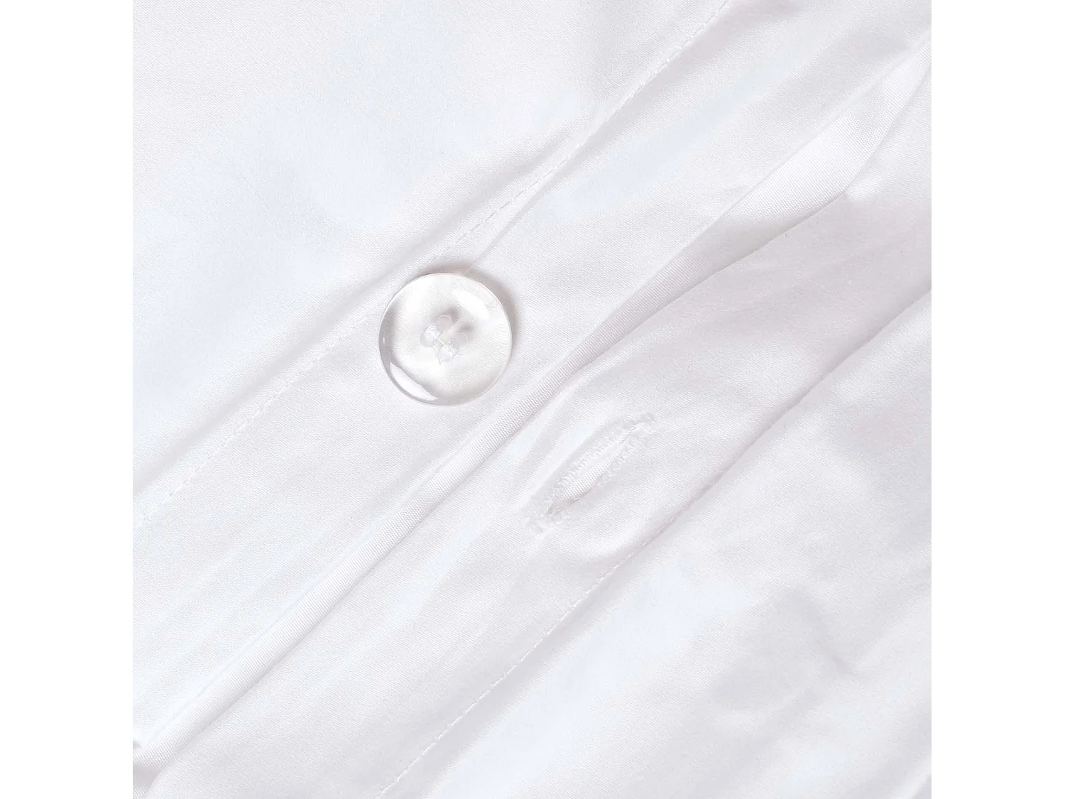 Parure de lit en satin de coton égyptien 1000 fils blanc, 260x220cm - HOMESCAPES