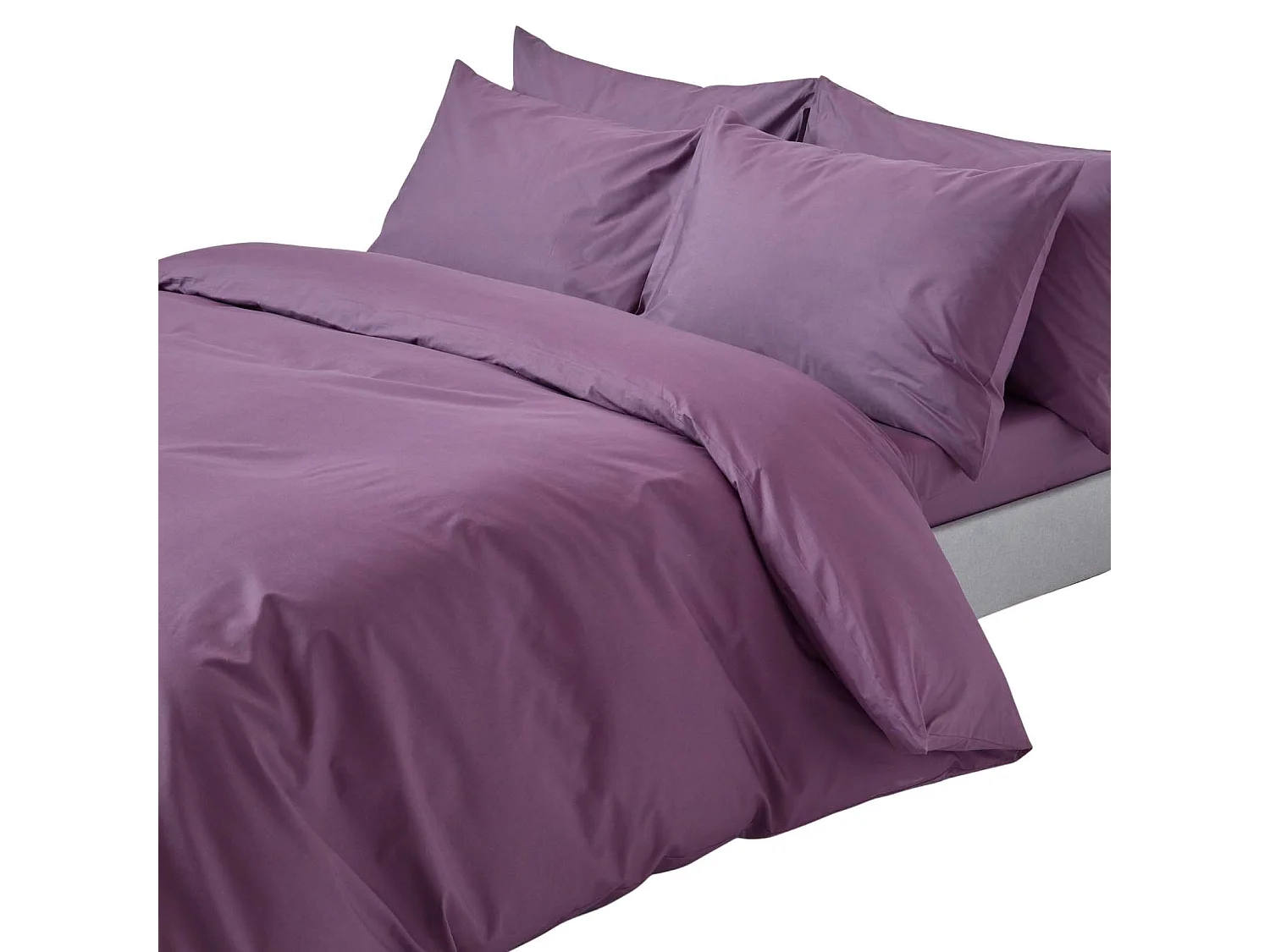 Homescapes Grape Egyptian Cotton Duvet Cover with Pillowcases 200 TC, Double