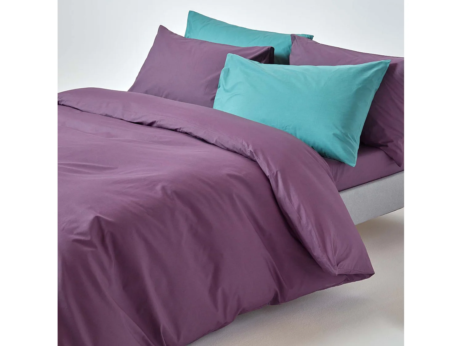 Homescapes Grape Egyptian Cotton Duvet Cover with Pillowcases 200 TC, Double
