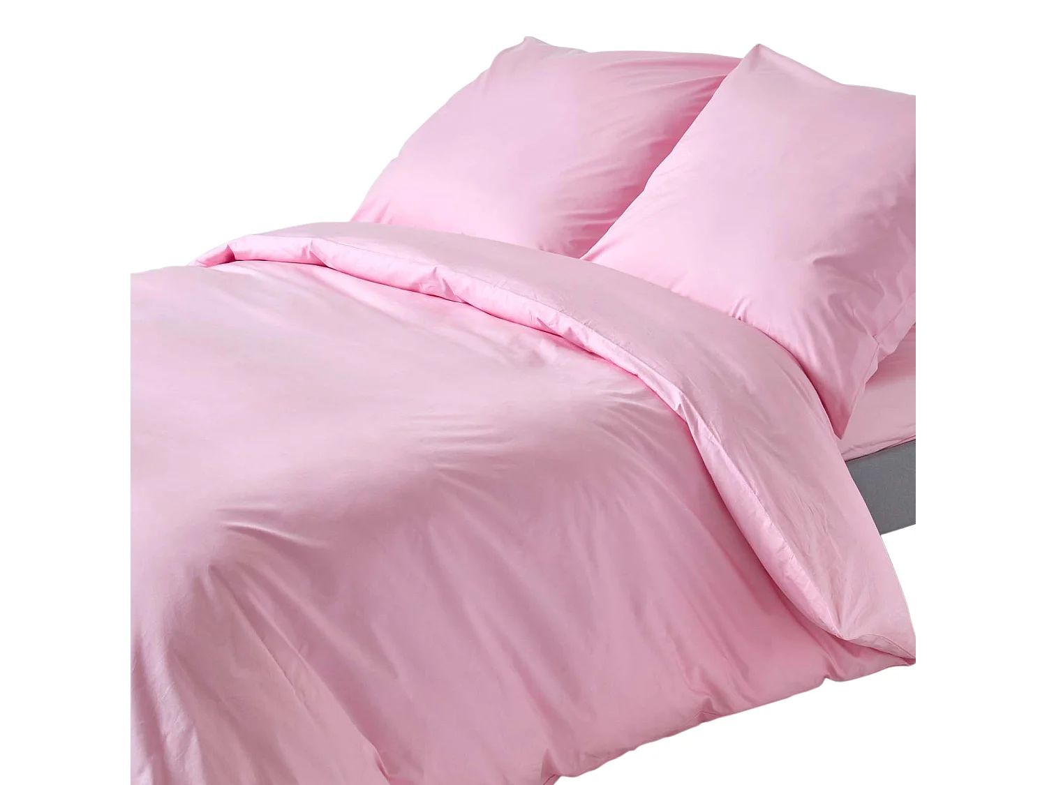 Parure de lit 100% coton égyptien 200 fils rose, 240x220cm - HOMESCAPES