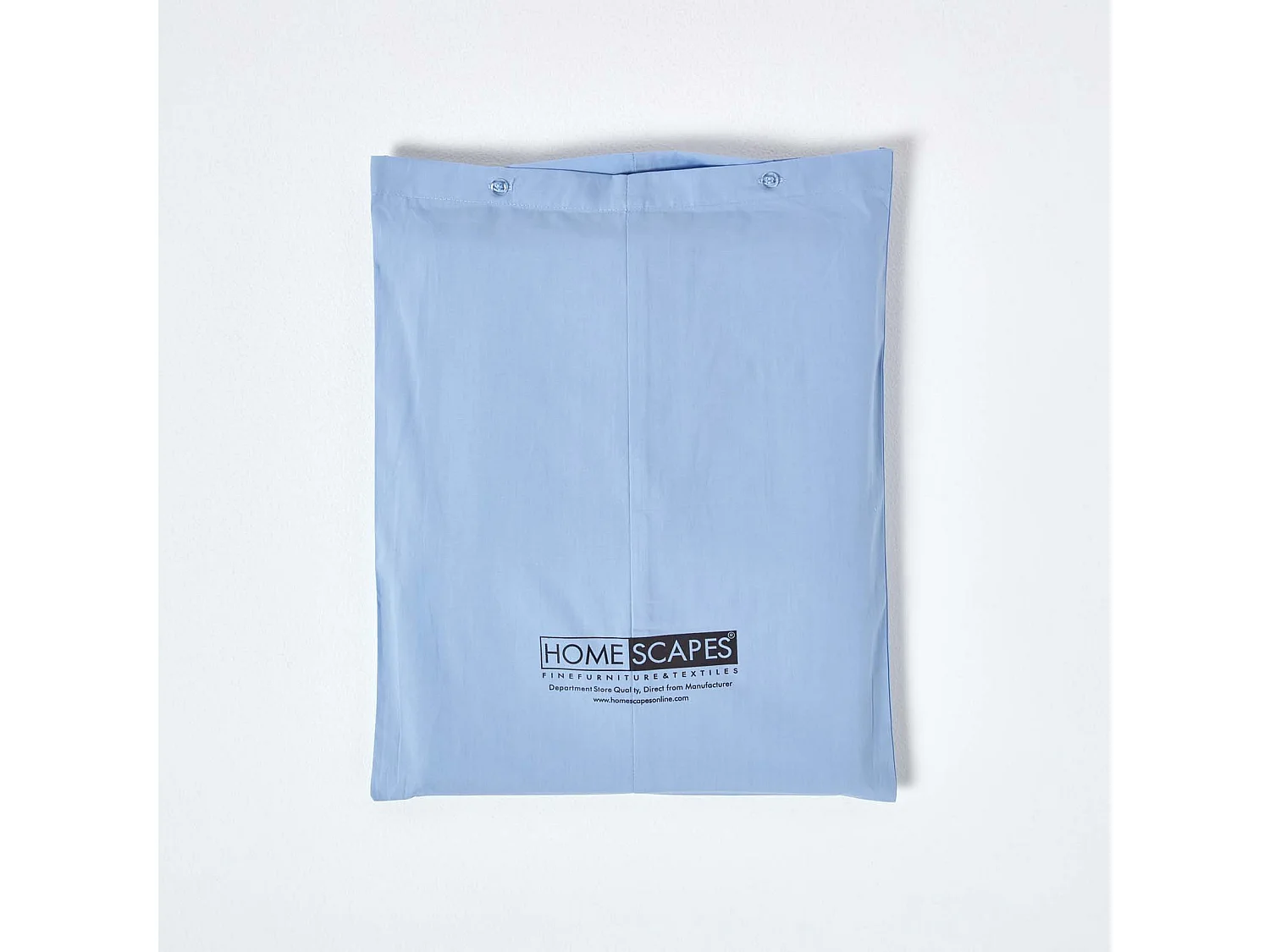Parure de lit 100% coton égyptien 200 fils bleu, 230x220cm - HOMESCAPES