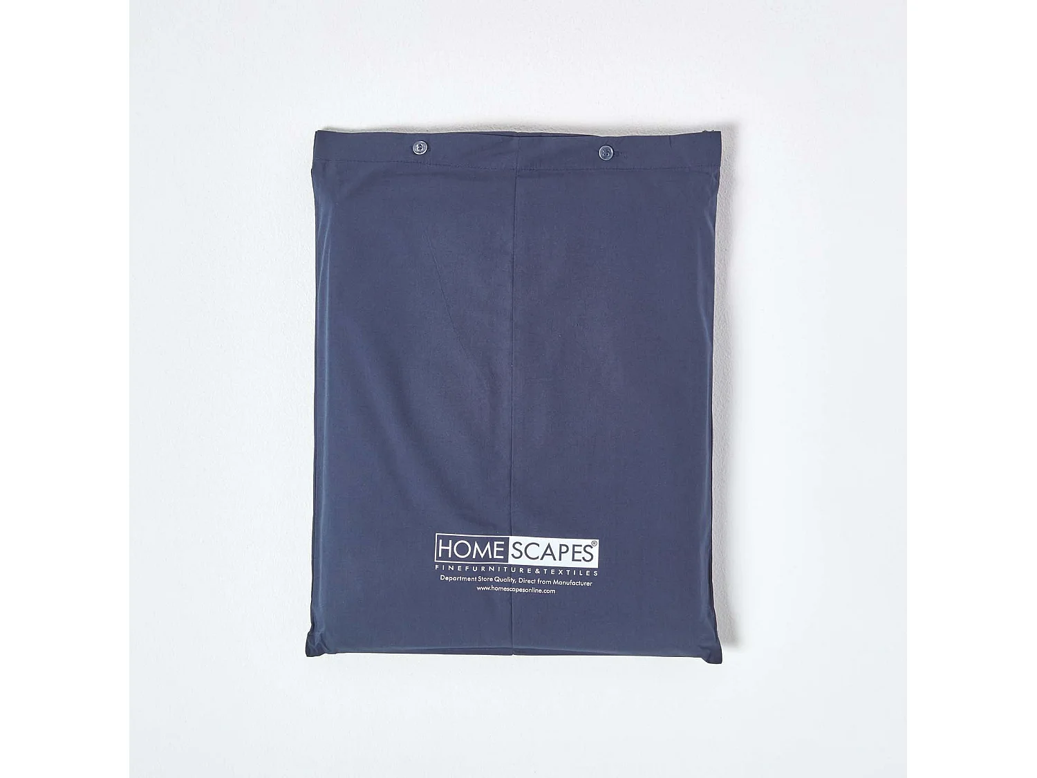 Parure de lit 100% coton égyptien 200 fils bleu marine, 200x200cm - HOMESCAPES