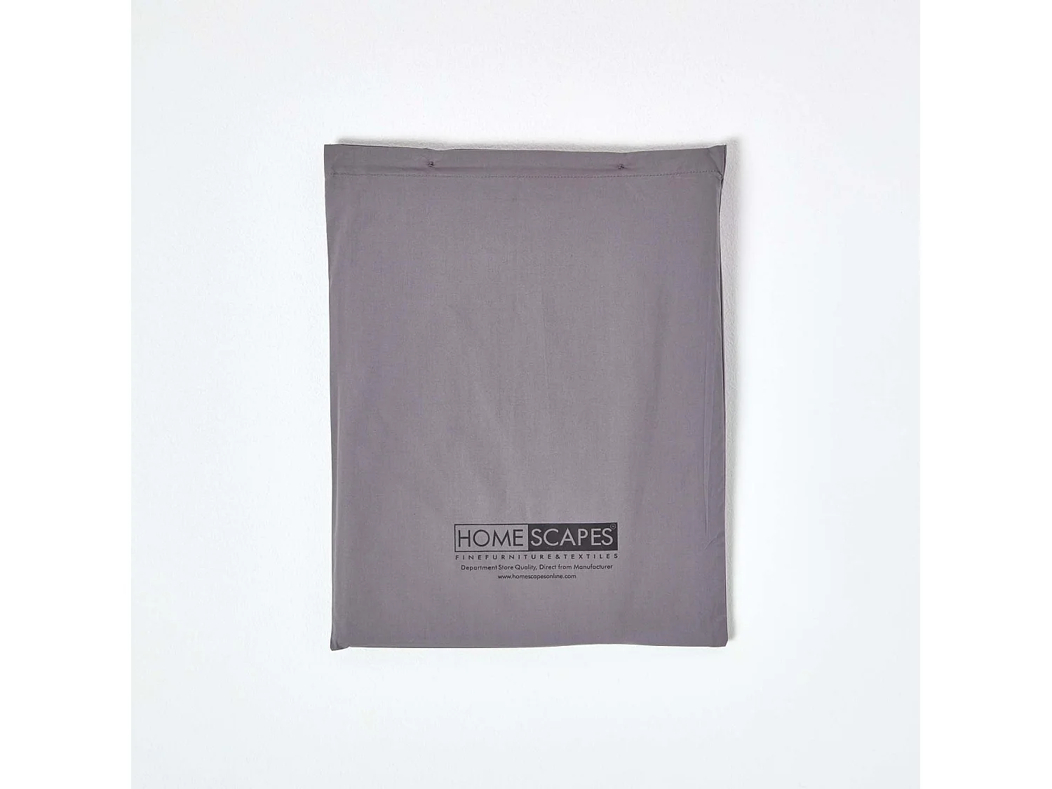 Parure de lit 100% coton égyptien 200 fils gris foncé, 155x220cm - HOMESCAPES