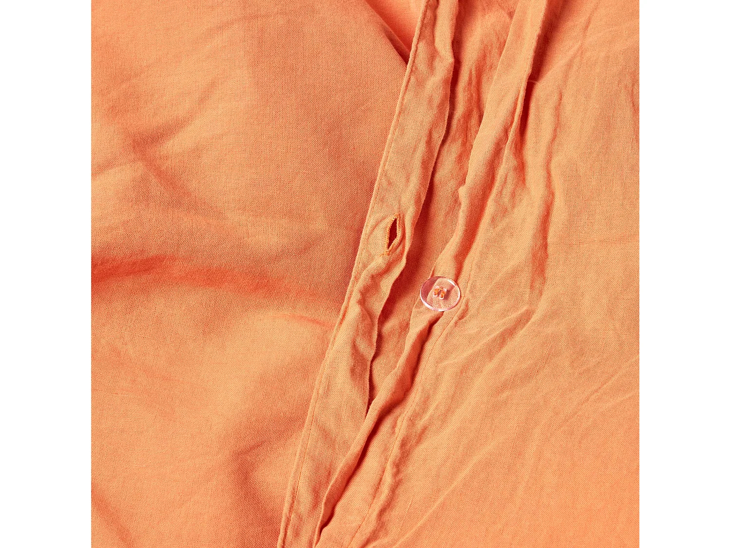 Parure de lit en lin lavé orange, 155x220cm - HOMESCAPES