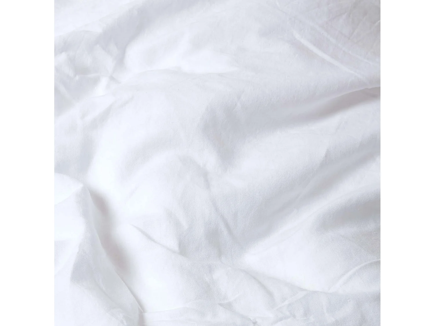 Parure de lit en lin lavé blanc, 155x220cm - HOMESCAPES