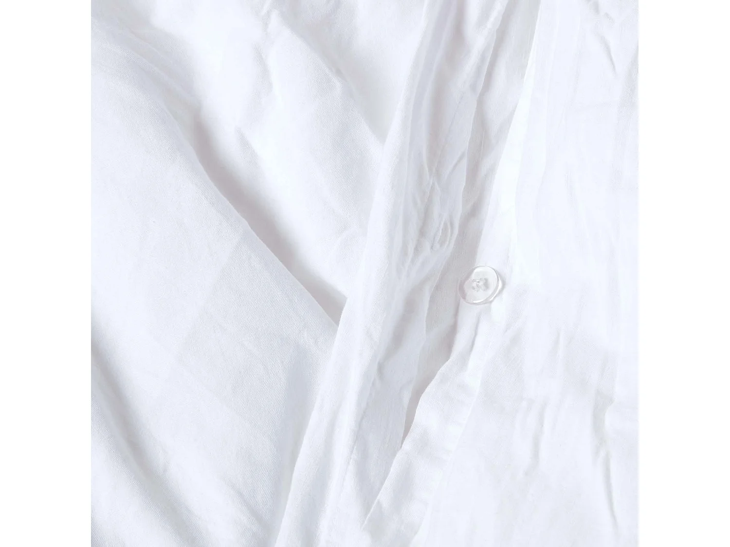 Parure de lit en lin lavé blanc, 155x220cm - HOMESCAPES