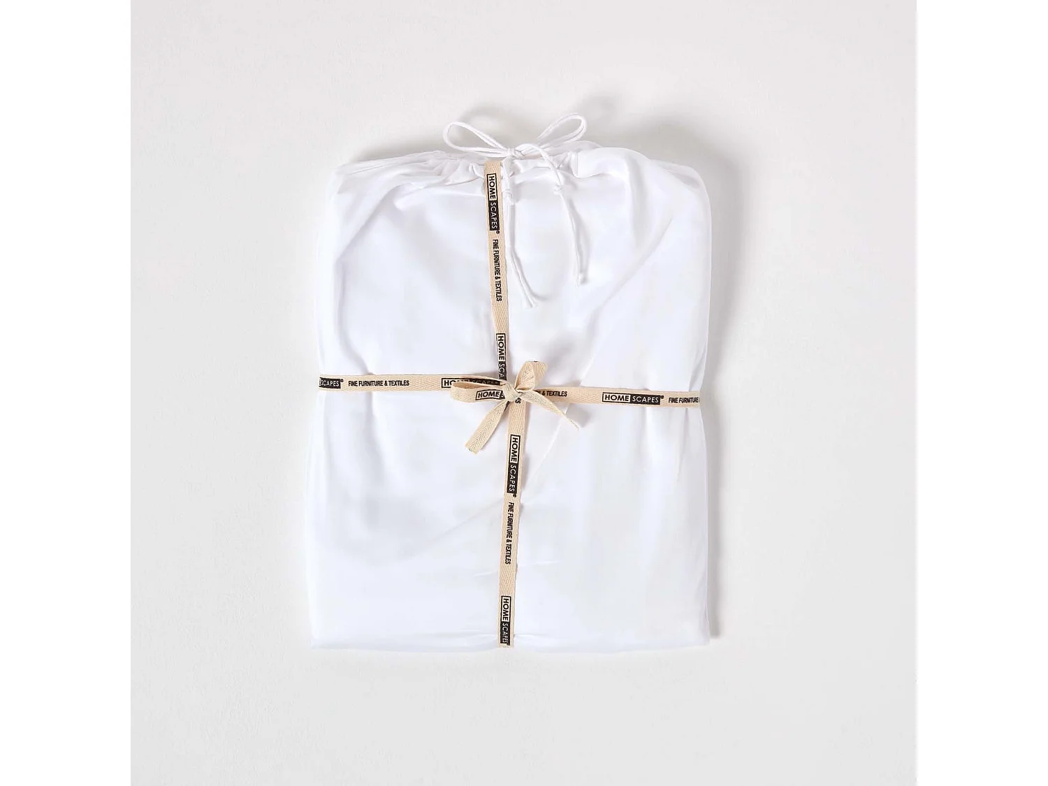 Parure de lit en coton égyptien bio 400 fils blanc, 135x200cm - HOMESCAPES