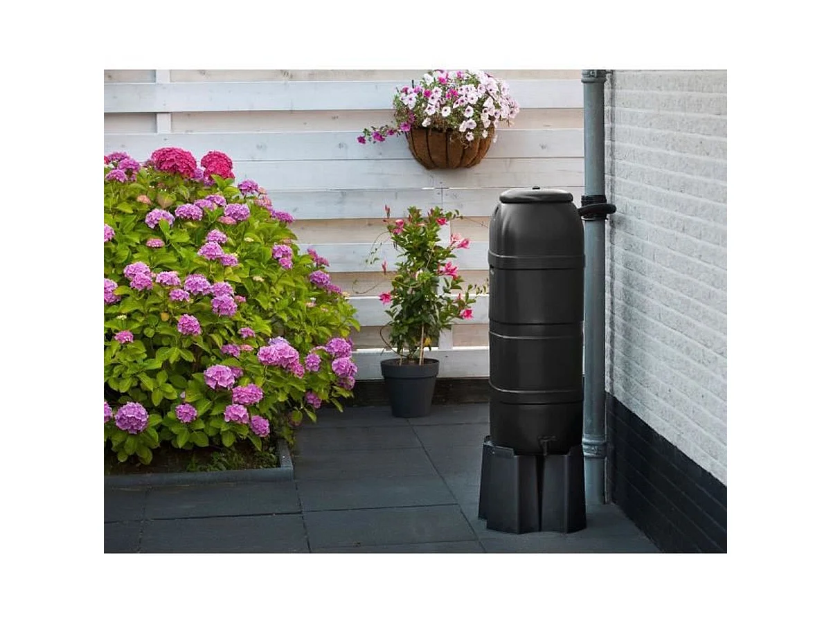 Kit recolector de agua vertical NATURE 100L - Polietileno tratado con UV - Negro