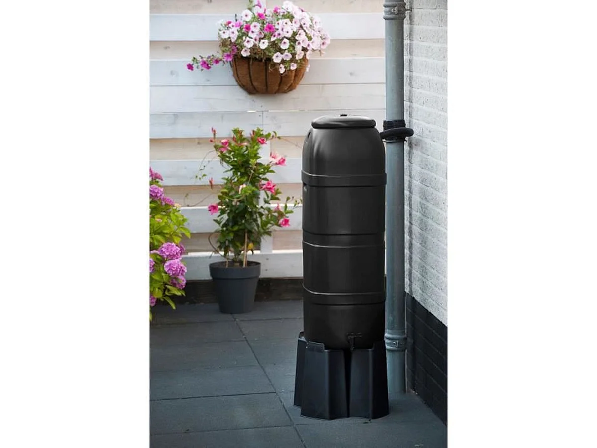 Kit recolector de agua vertical NATURE 100L - Polietileno tratado con UV - Negro