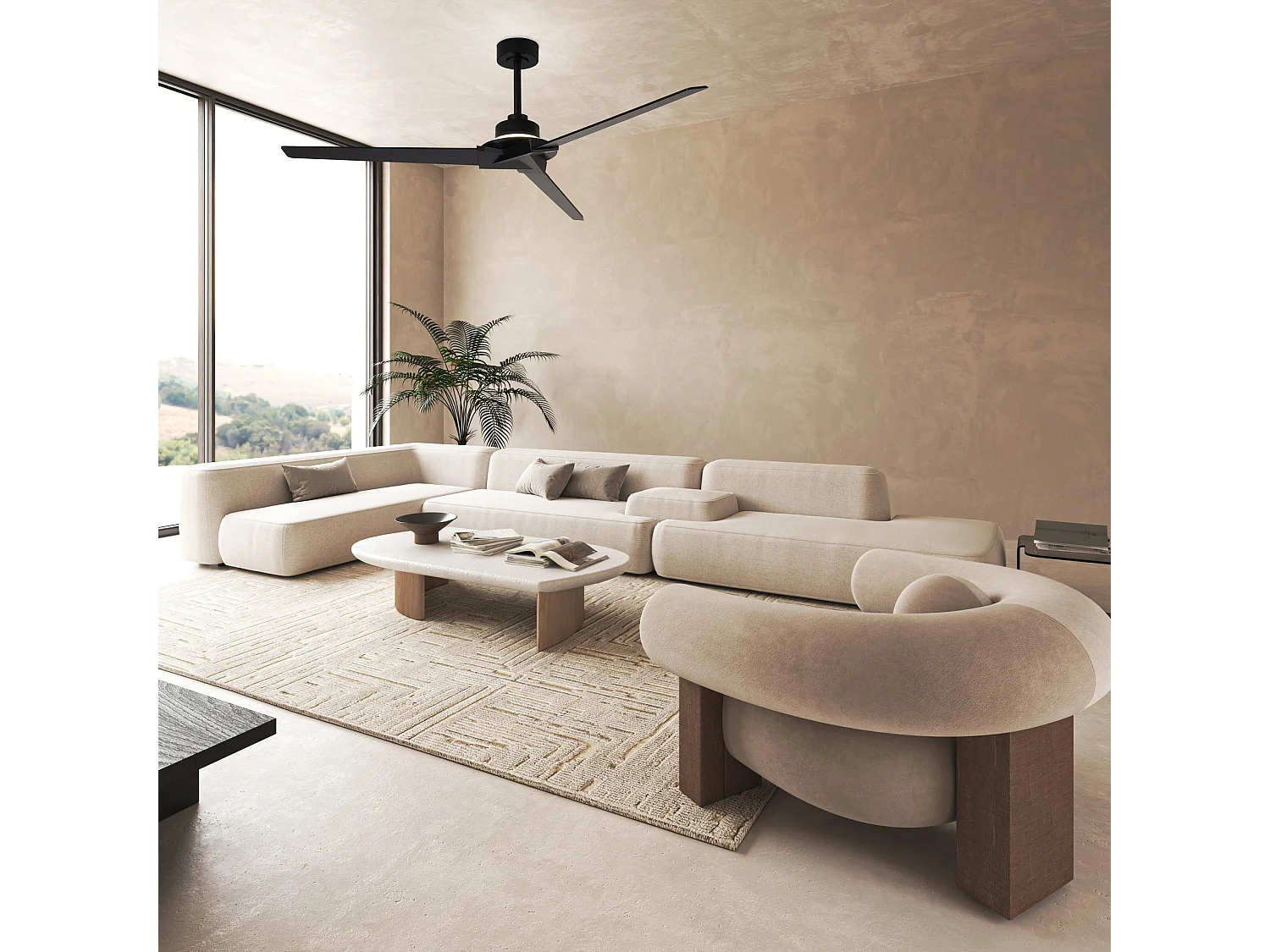 BRISA MINI, Ventilateur plafond LED design jardin