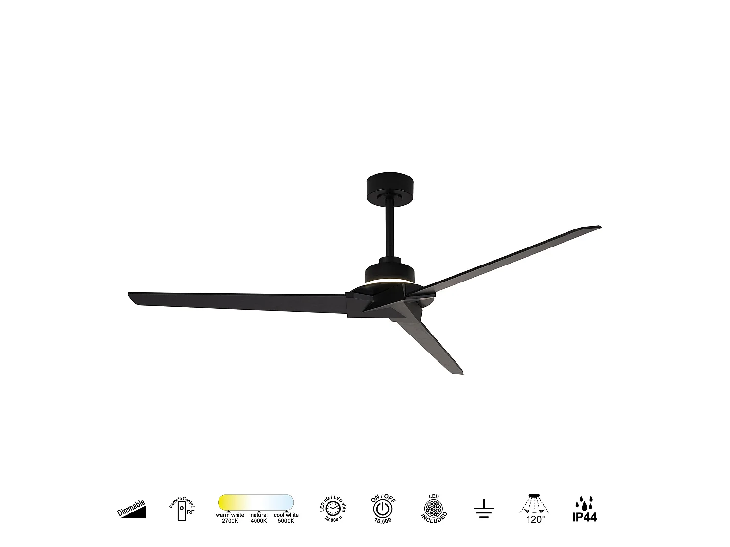 BRISA MINI, Ventilateur plafond LED design jardin