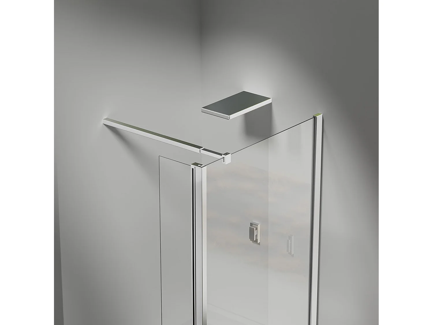 Paroi de douche 120×200 cm avec volet pivotant 50×200 cm – Verre 8 mm + 6 mm – Barre réglable 73–120 cm – Chrome brillant