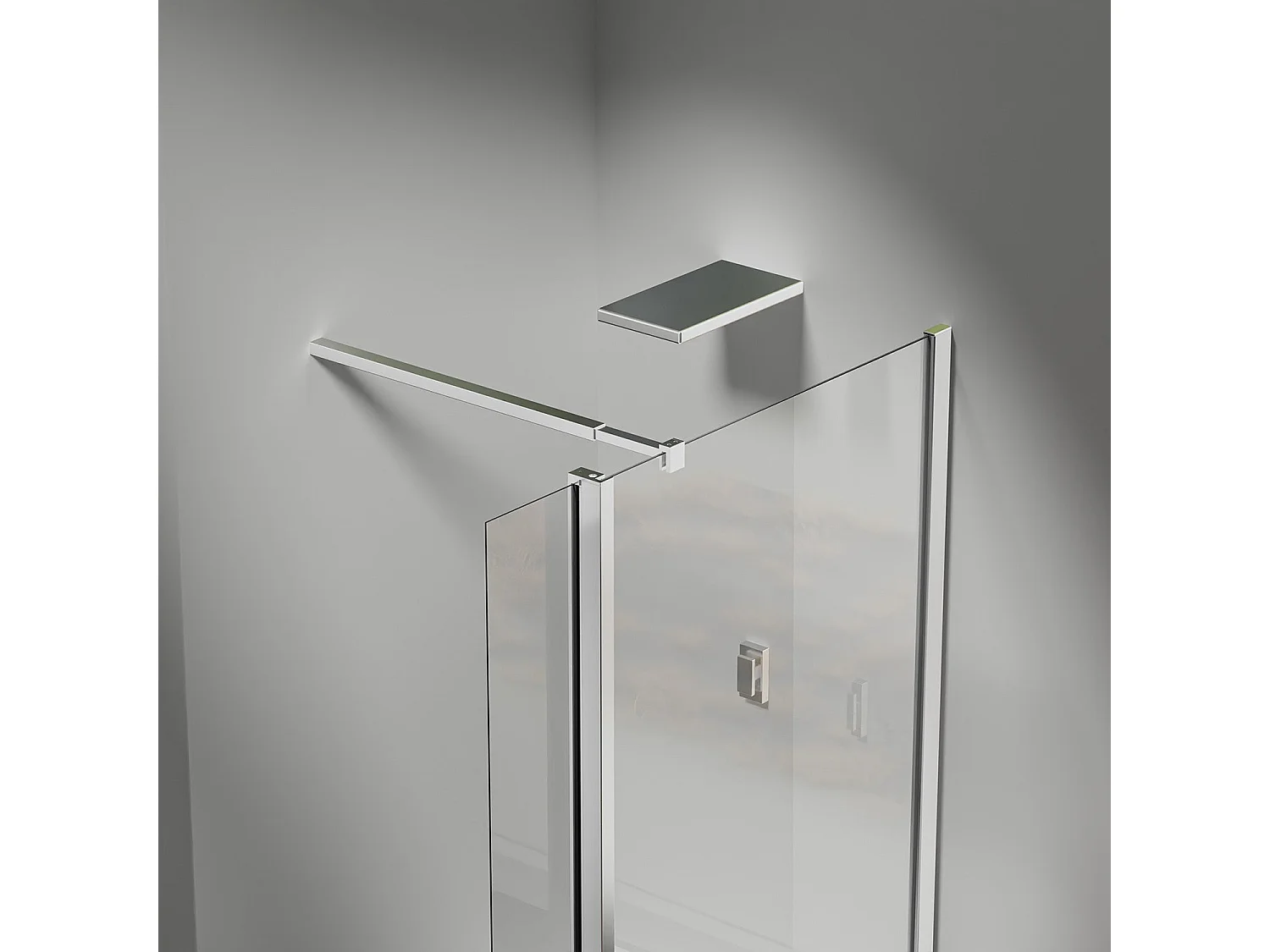 Paroi de douche 120×200 cm avec volet pivotant 50×200 cm – Verre 8 mm + 6 mm – Barre réglable 73–120 cm – Chrome brillant