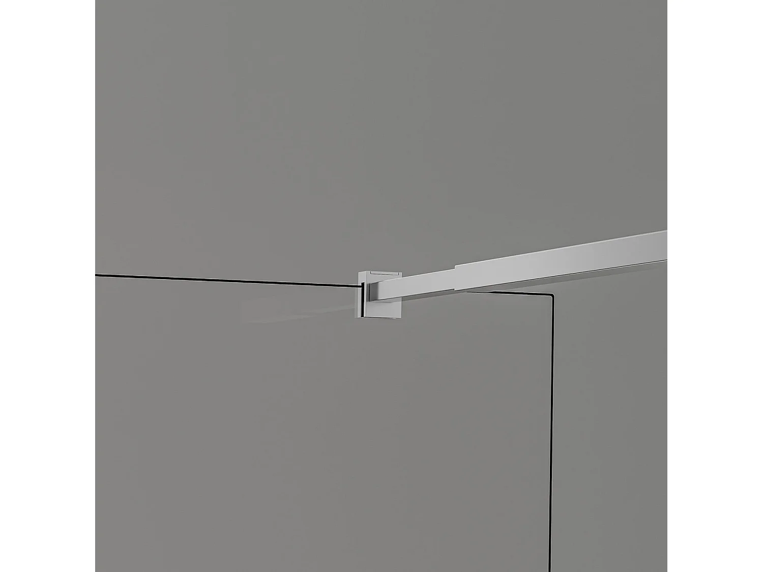 Paroi de douche 110x200 cm - verre 8 mm transparent - Barre de fixation extensible 73-120 cm - Finition chromée brossée