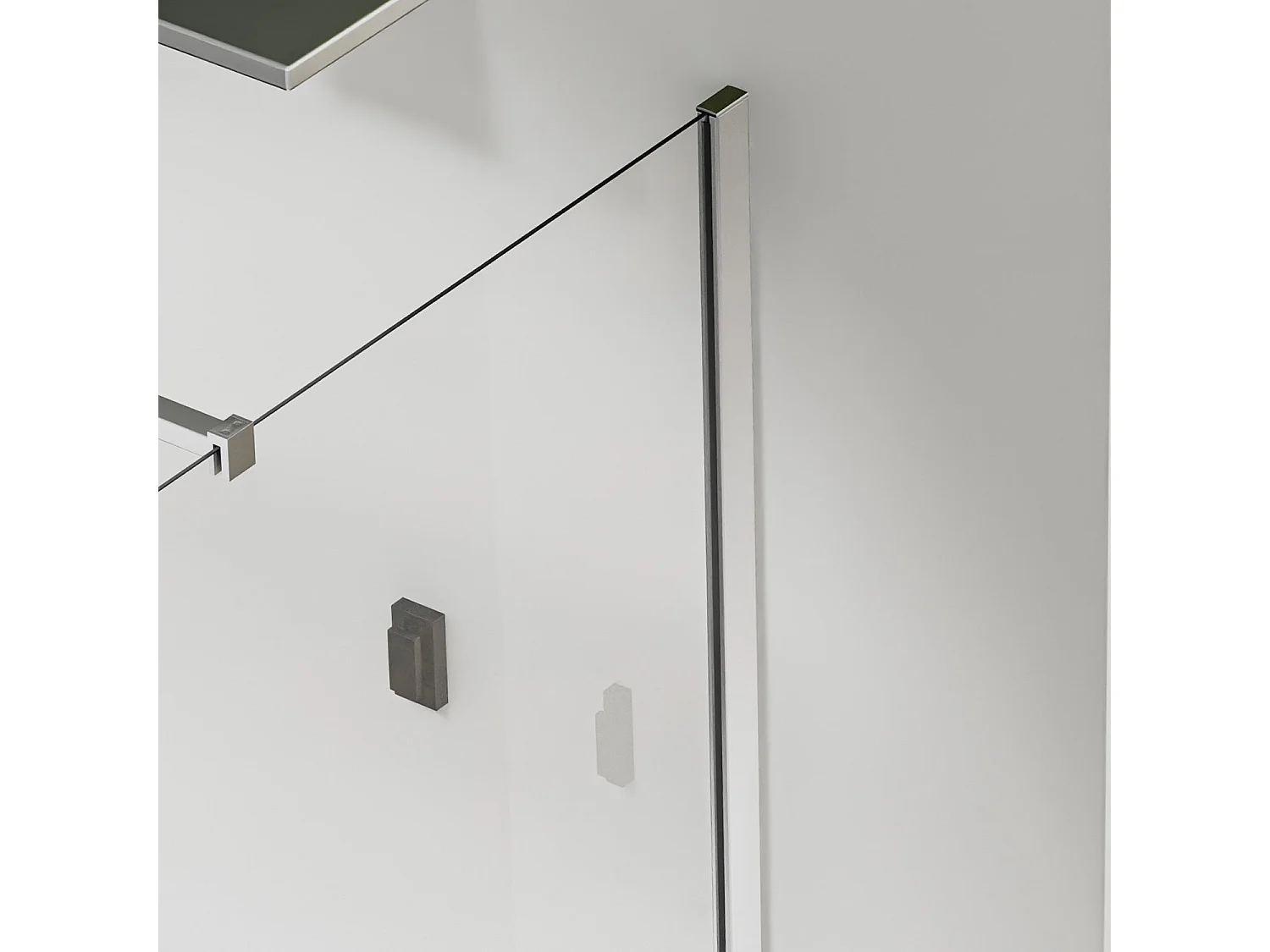 Paroi de douche 110x200 cm - verre 8 mm transparent - Barre de fixation extensible 73-120 cm - Finition chromée brossée
