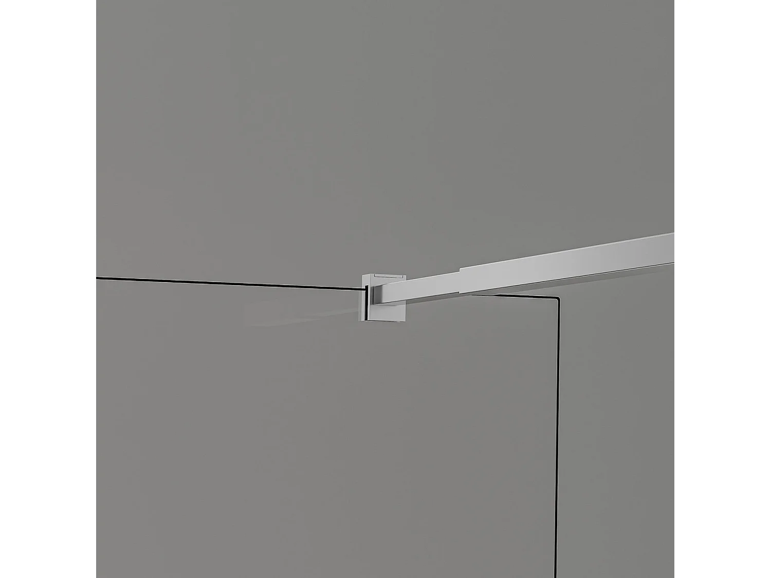 Paroi de douche 120×200 cm -  verre 8mm transparent - Barre de fixation extensible 73-120 cm - Finition chromée