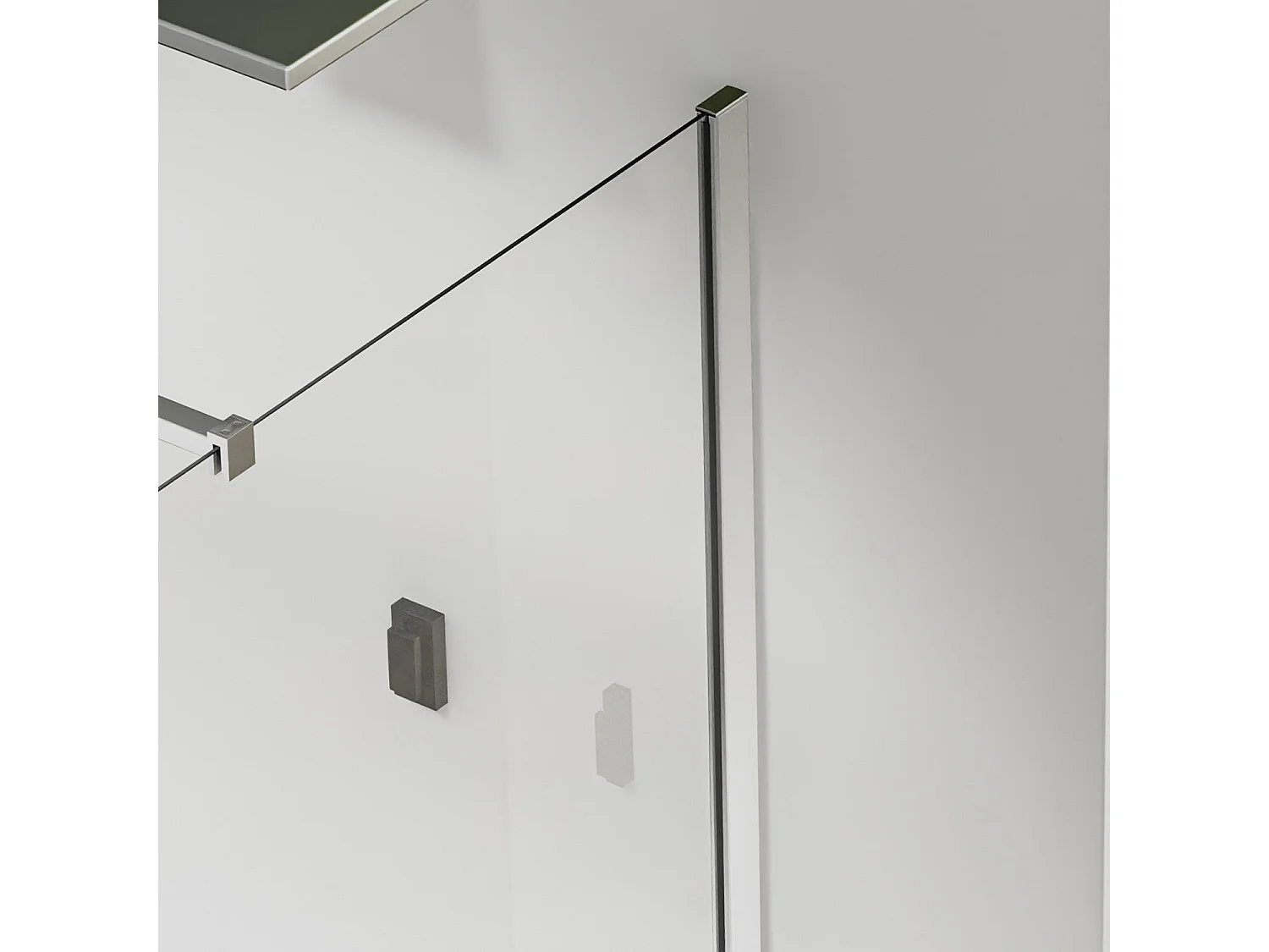 Paroi de douche 120×200 cm -  verre 8mm transparent - Barre de fixation extensible 73-120 cm - Finition chromée