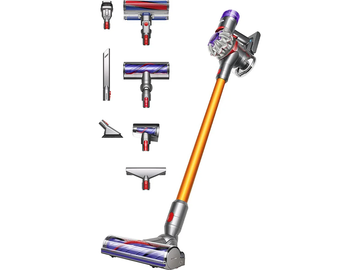Dyson V8 Absolute Akku-Staubsauger - Leistungsstarke Saugkraft, beutellos, Gelb/Silber, 40 Minuten Laufzeit