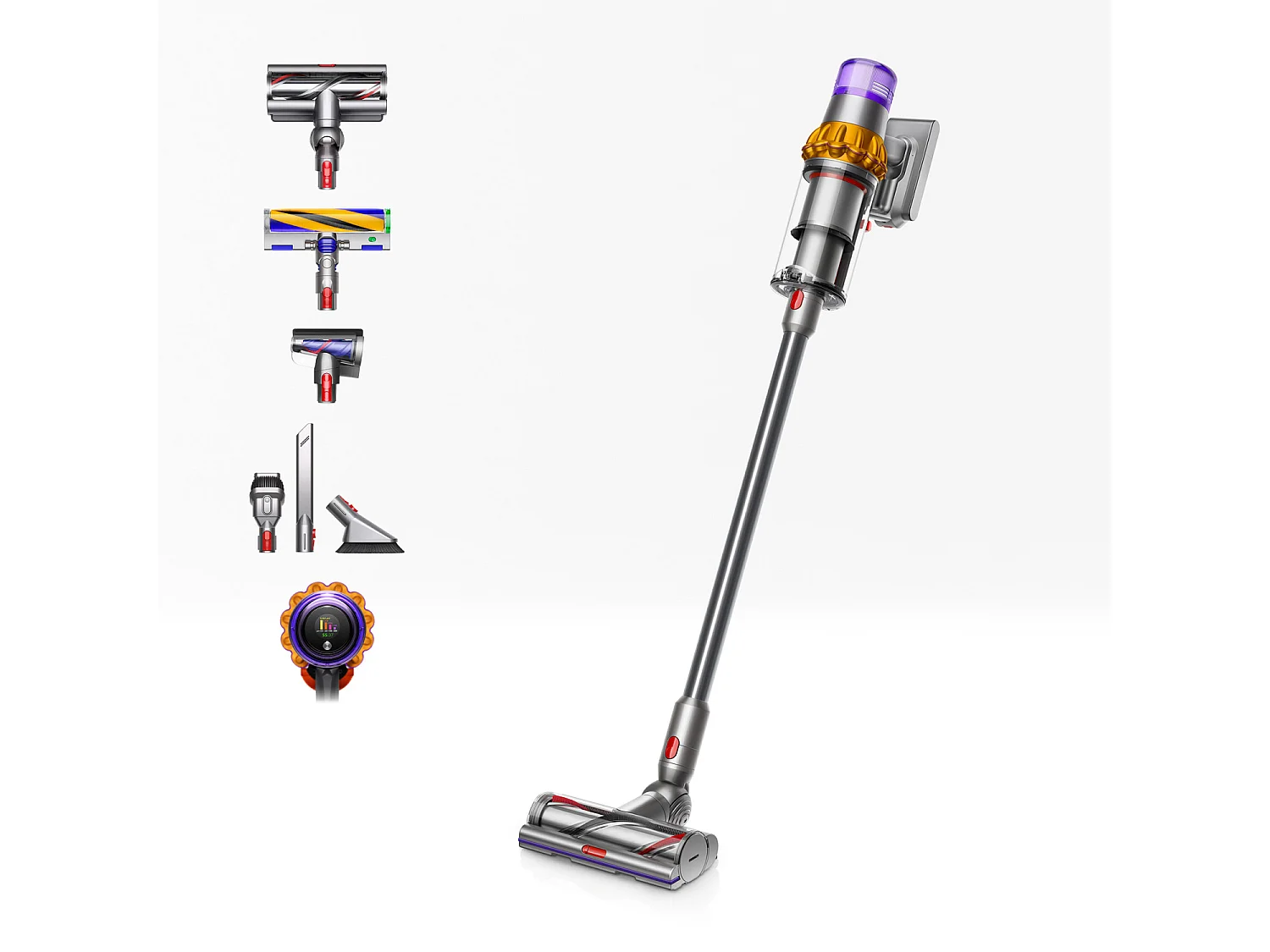 Dyson V15 Detect Absolute Kabelloser beutelloser Staubsauger mit Lasererkennung und hoher Saugleistung