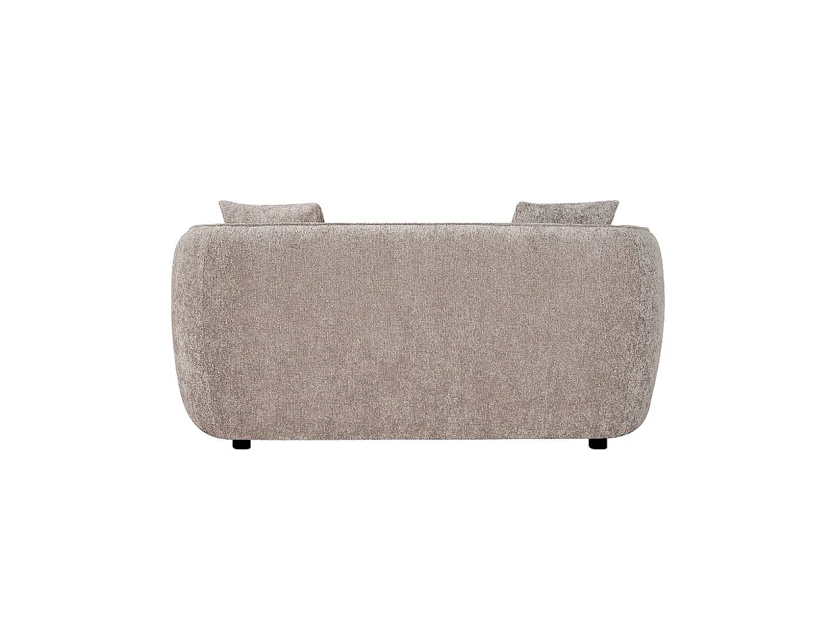 Canapé en tissu taupe et pieds en bois 2 places Yelena