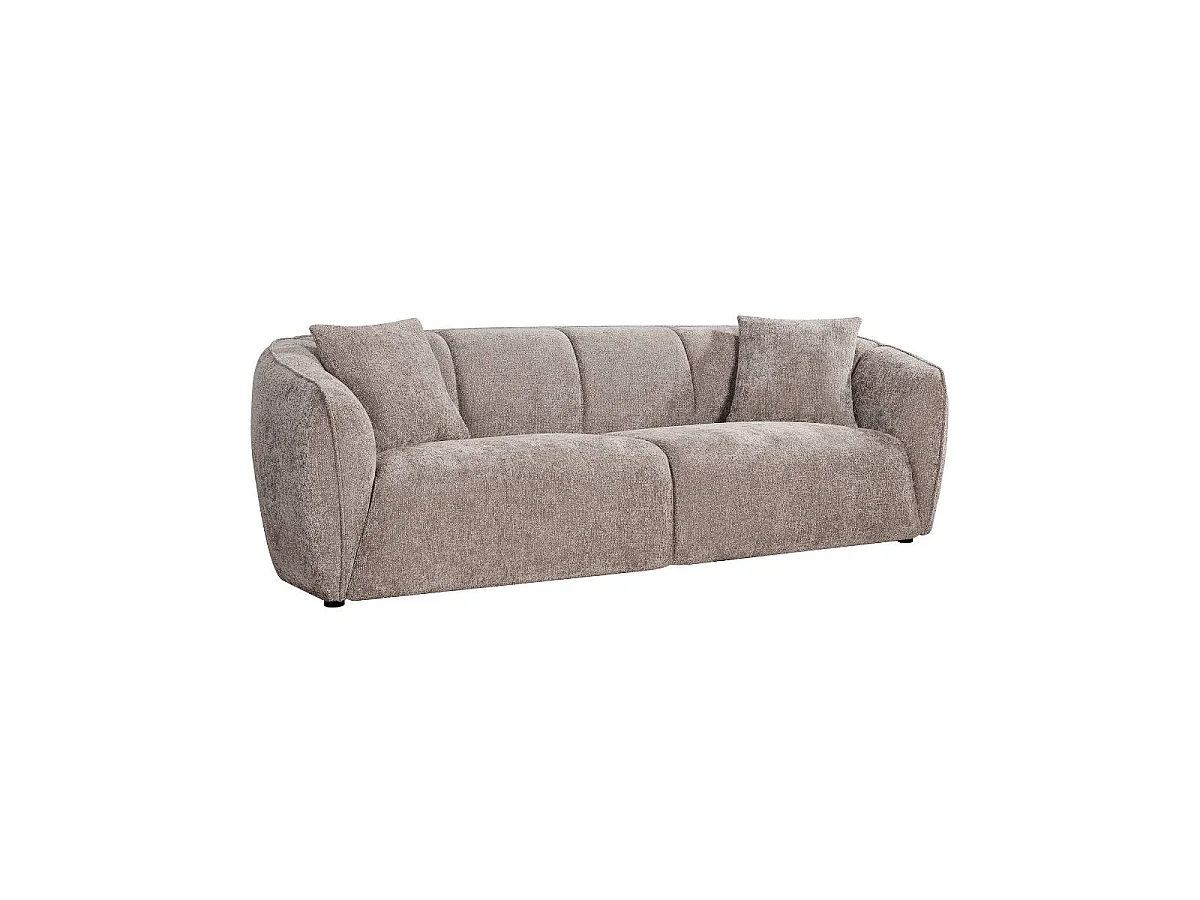 Canapé 3 places en tissu taupe