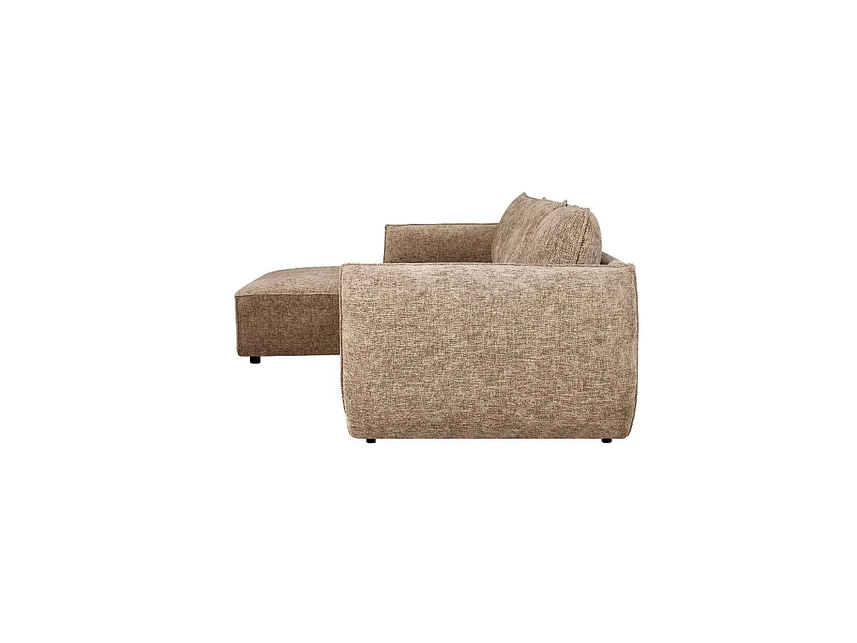 Canapé d'angle en tissu marron Lysoria