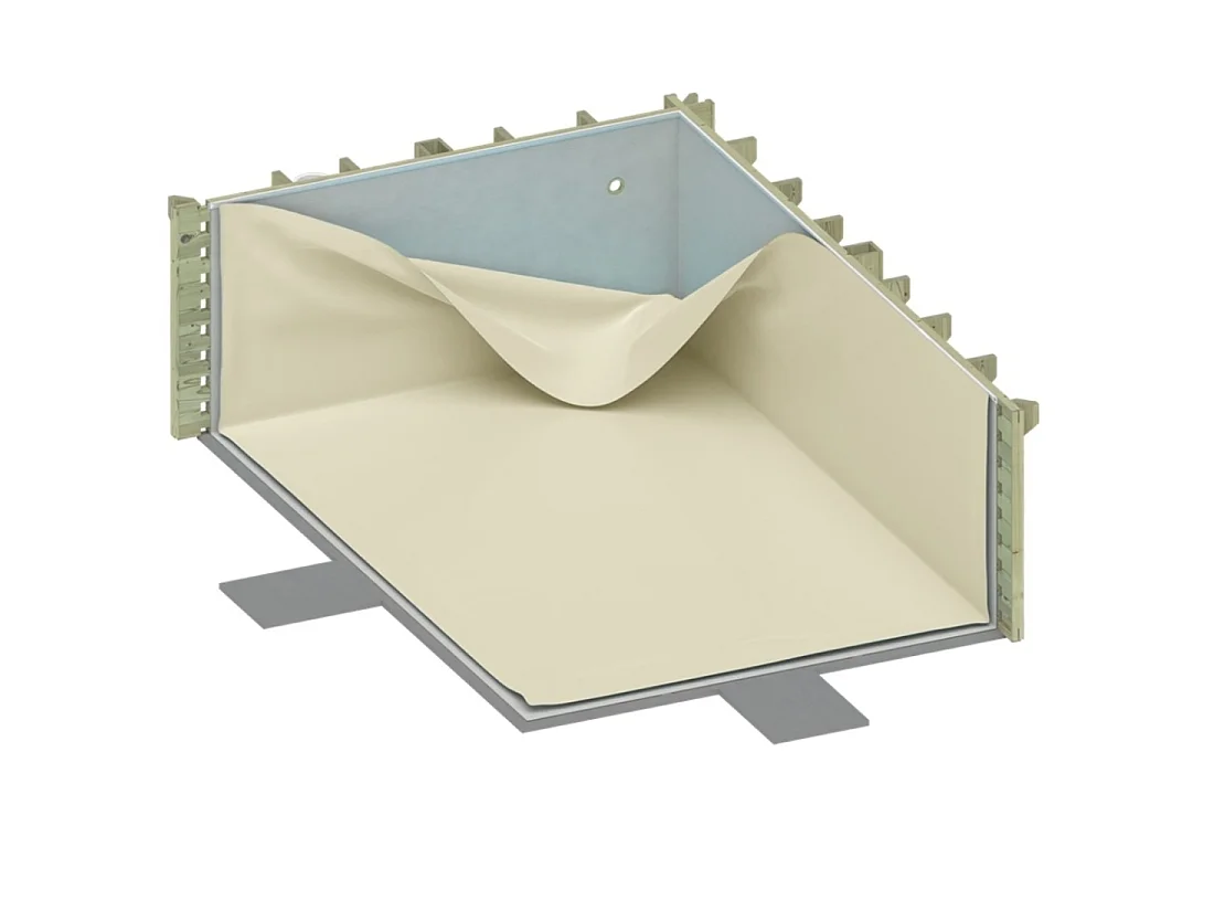 Piscina in legno AQUA 10.2 x 5.2 - H.1.45 m, sabbia, con supporti fissati al calcestruzzo - BAS7310OSPL3 - ALTANKA