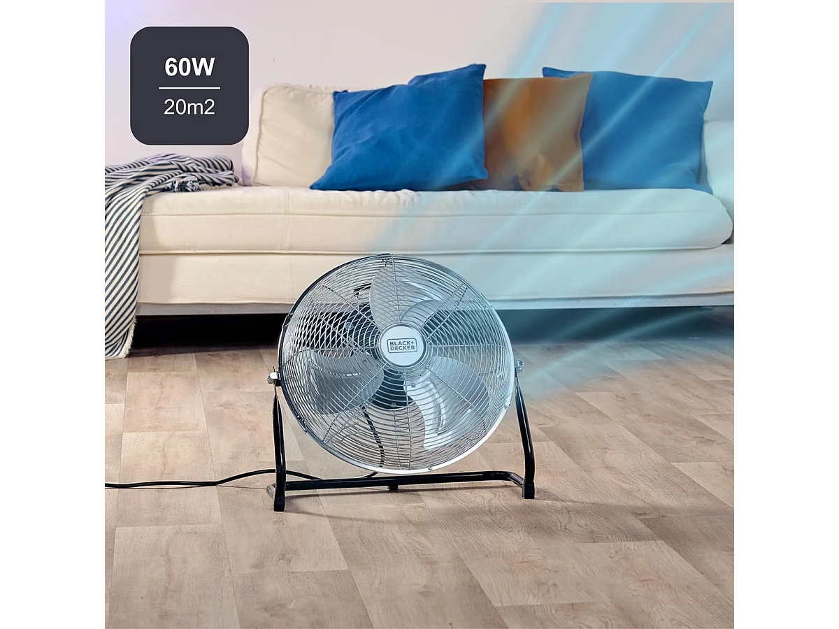 Black+decker Brasseur d'air 44cm 60w argent/noir - BXEFF61E