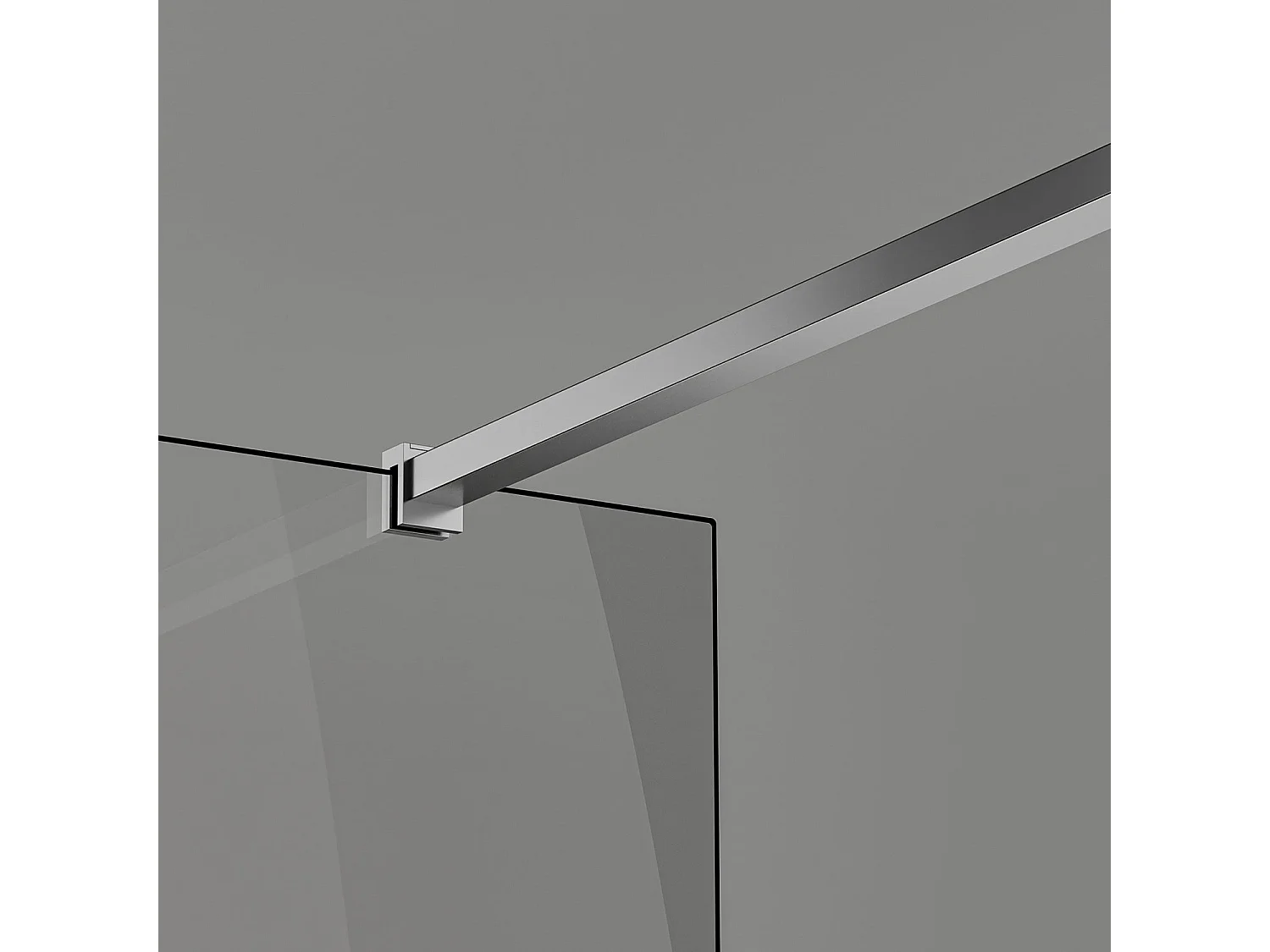 Paroi de douche à l’italienne 90×200 cm - Verre trempé 8 mm - Profilé et barre de stabilisation 90 cm recoupable - Alu chromé