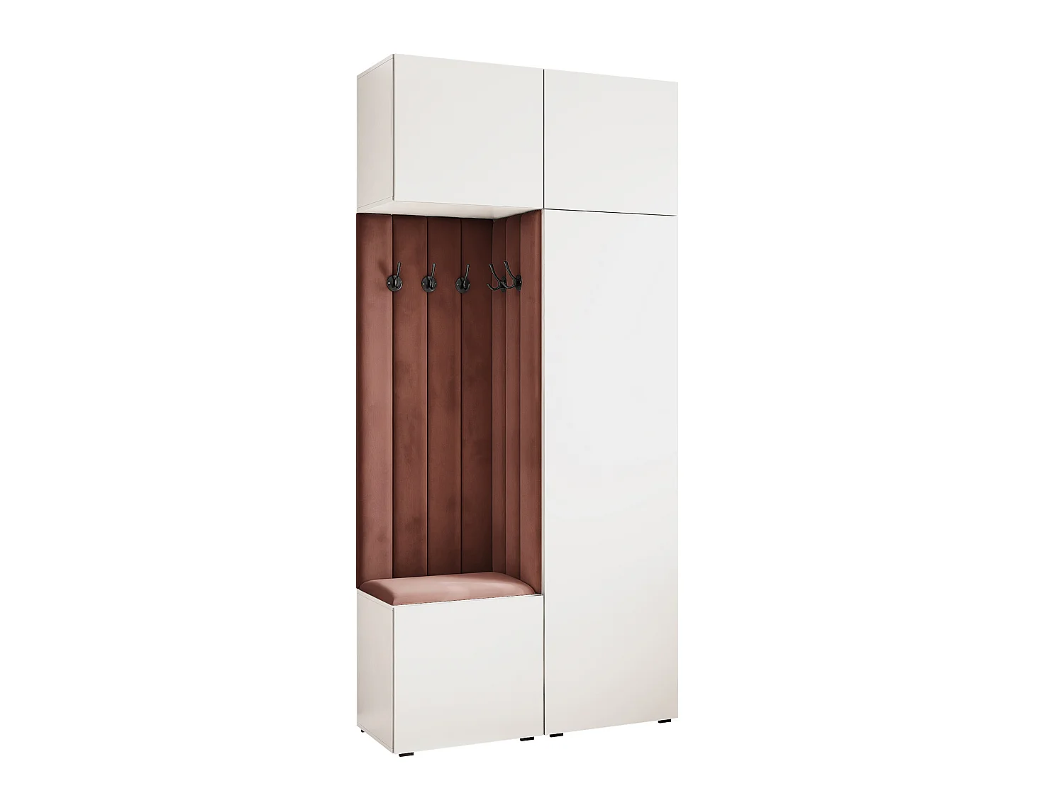 Vestiaire ARIA 10 112 cm Blanc Rembourré Rouille Soft-Close Push-to-Open
