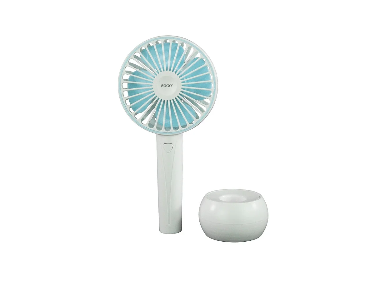 Ventilador de mano Sogo VENSS21445 diseño portátil recargable blanco/azul