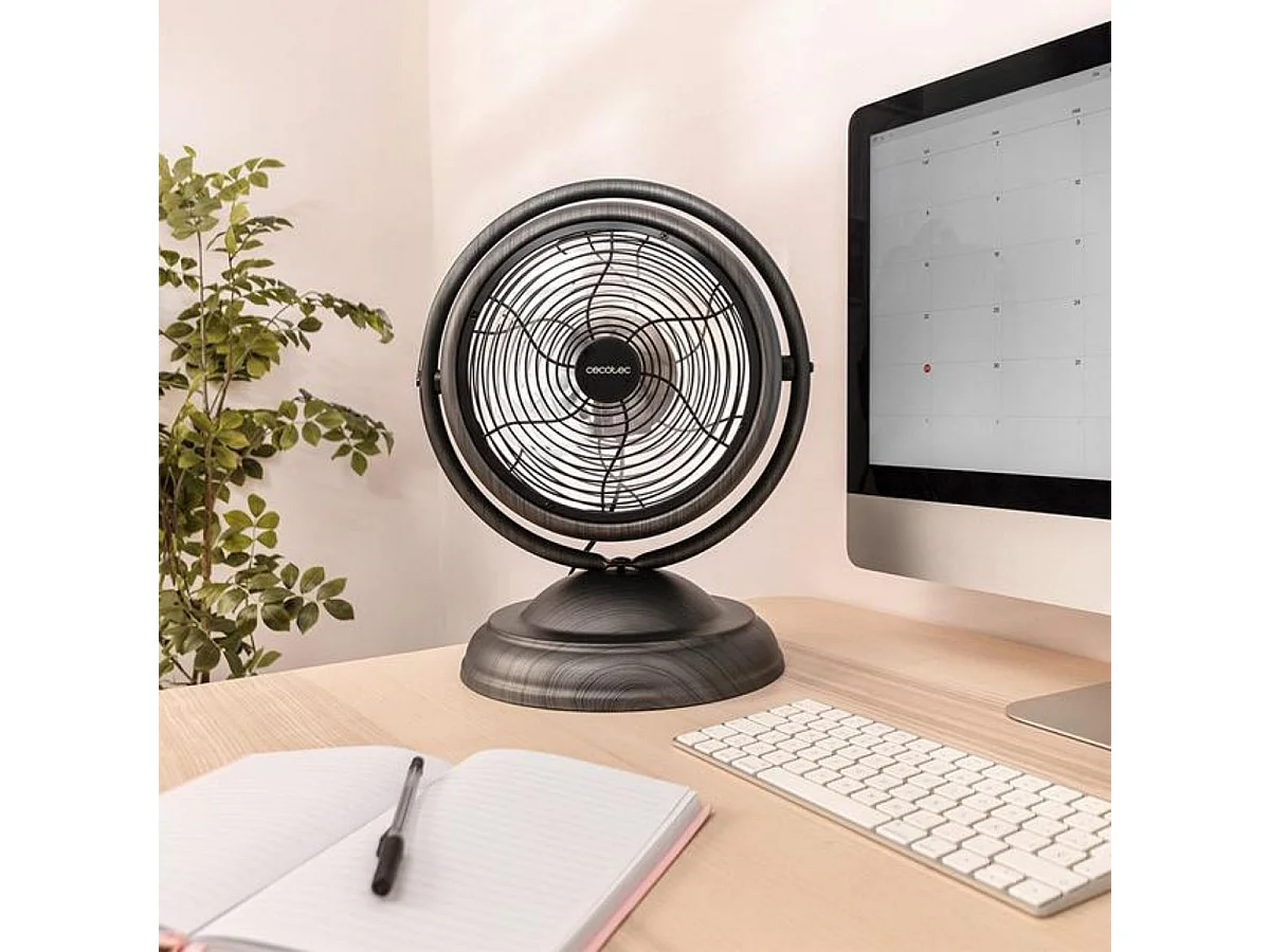 Ventilateur de Table Cecotec EnergySilence 1000 RetroDesk 20W 3 Lames Gris