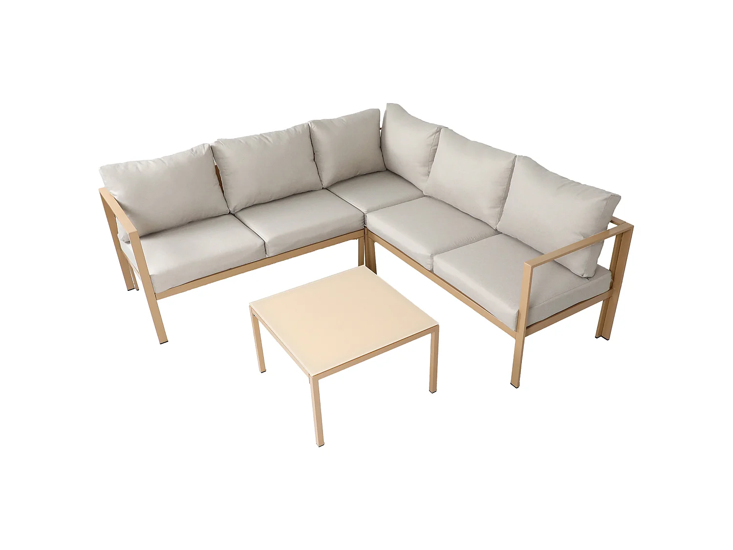 Ensemble de canapés d'extérieur 4 pièces SVITA MISSOURI Garden Lounge en acier galvanisé beige
