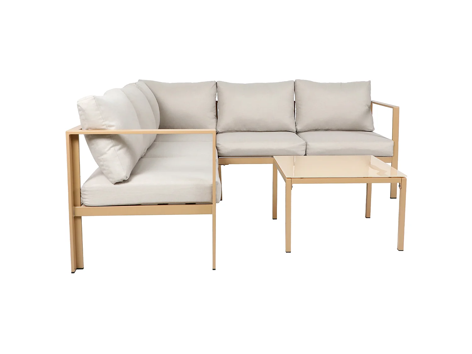Ensemble de canapés d'extérieur 4 pièces SVITA MISSOURI Garden Lounge en acier galvanisé beige