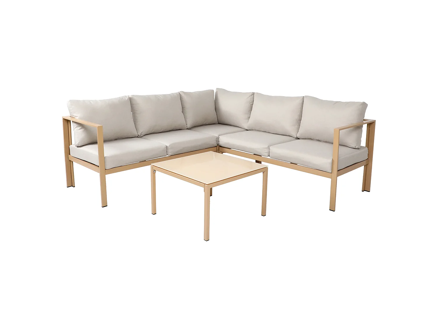 Ensemble de canapés d'extérieur 4 pièces SVITA MISSOURI Garden Lounge en acier galvanisé beige