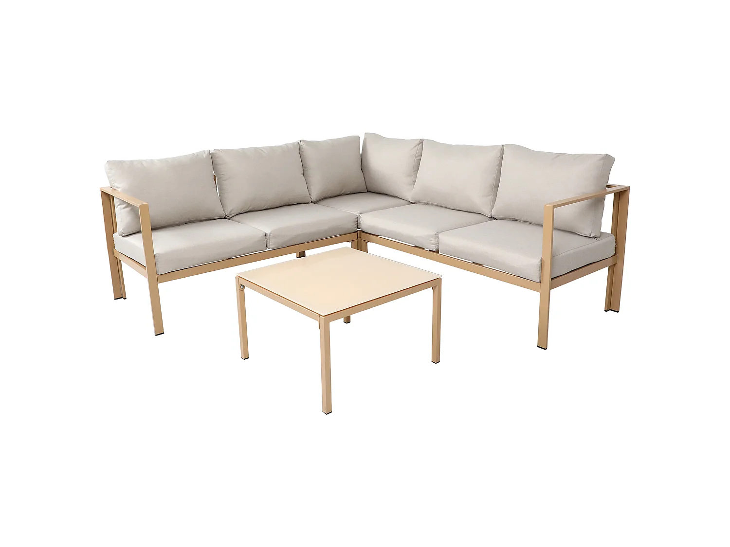 Ensemble de canapés d'extérieur 4 pièces SVITA MISSOURI Garden Lounge en acier galvanisé beige