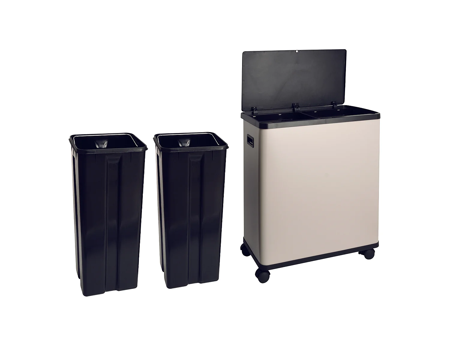 Poubelle double 60l avec seau intérieur