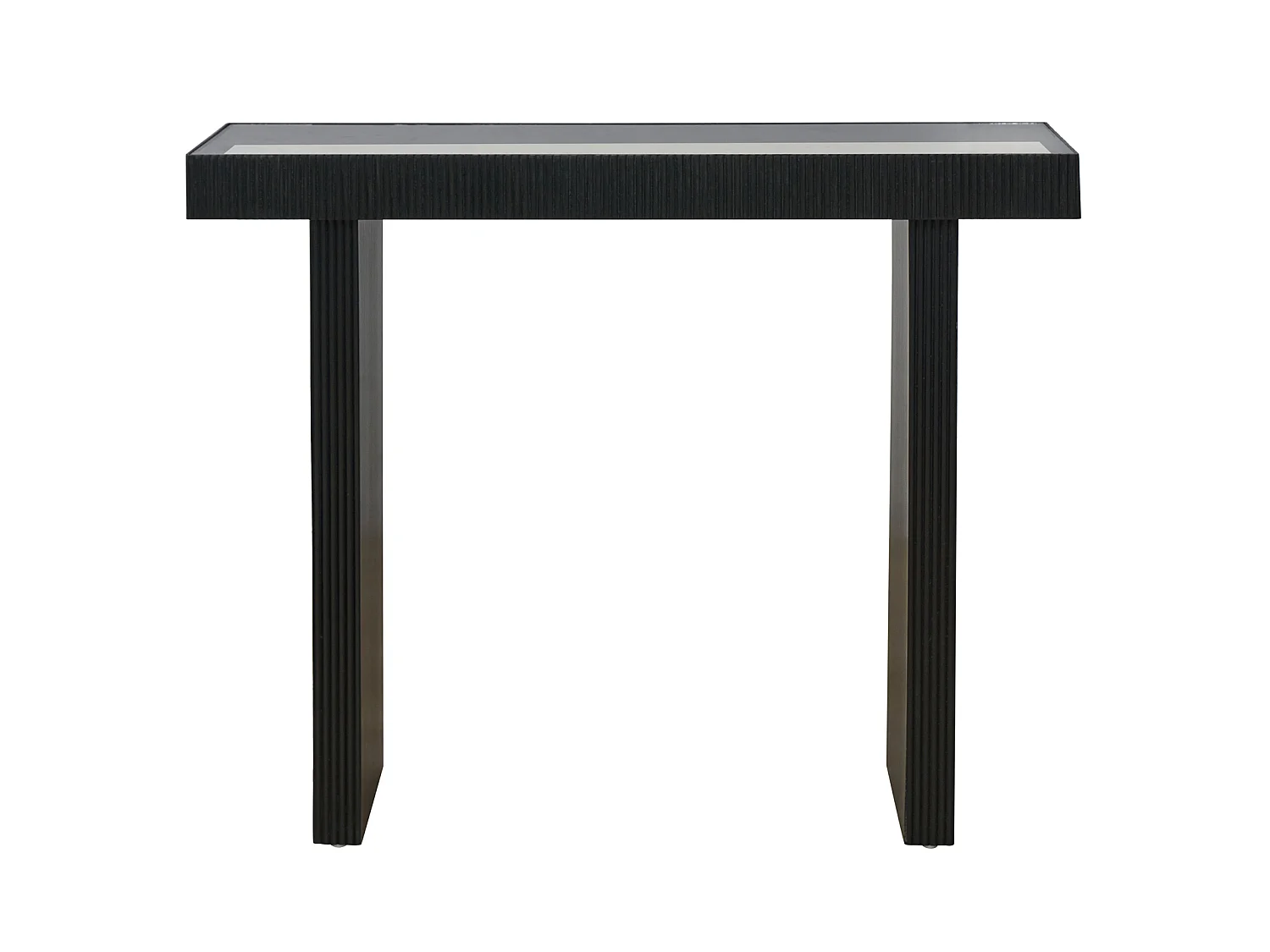 Console SVITA ALVARO aspect rotin noir/naturel