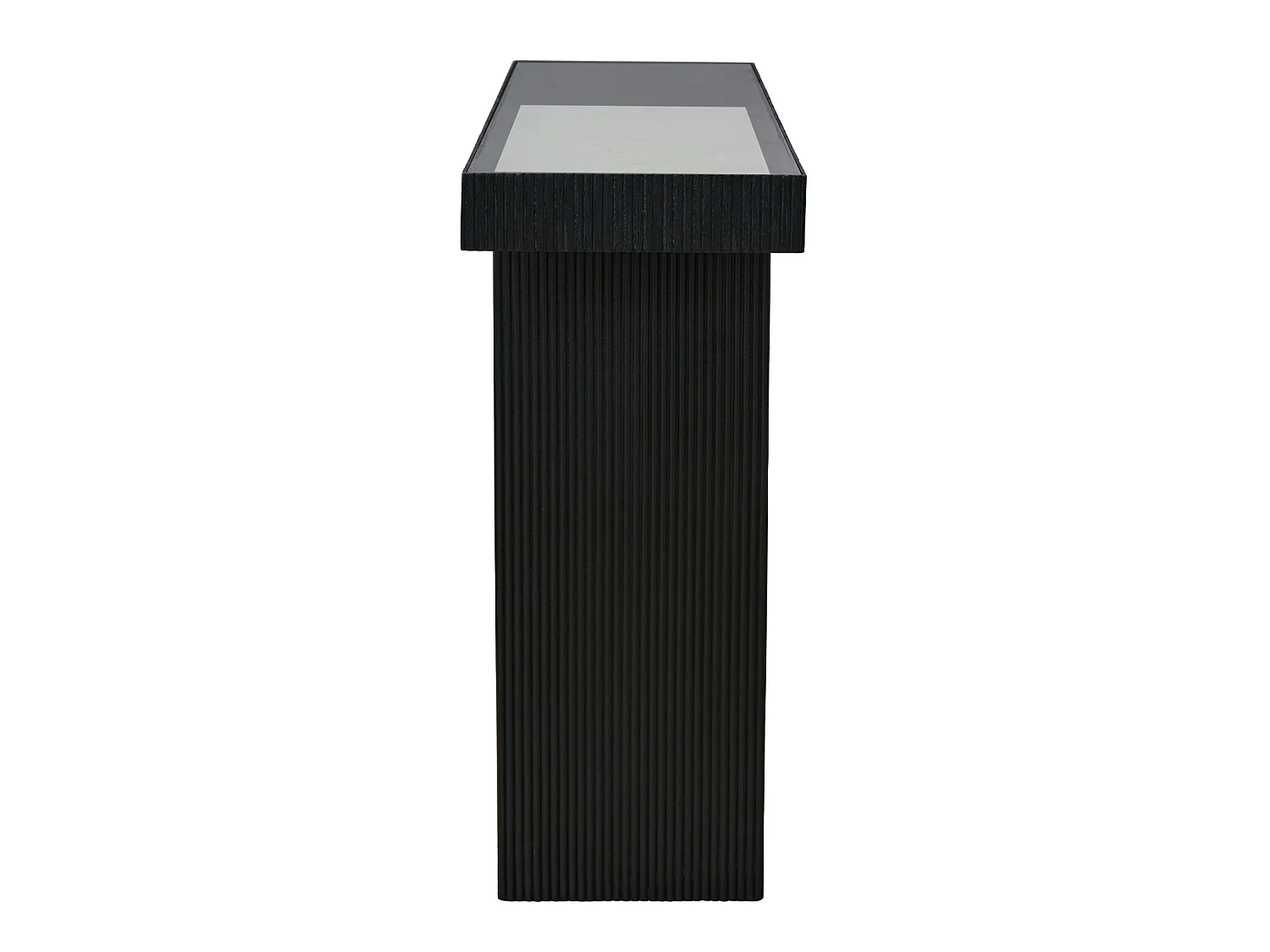 Console SVITA ALVARO aspect rotin noir/naturel