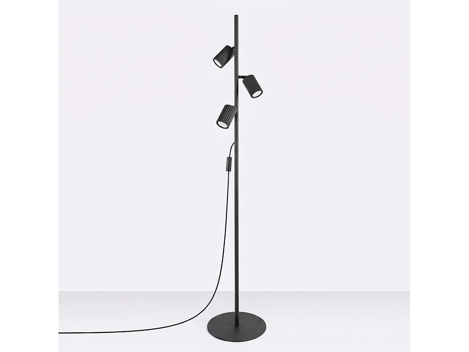 Stehlampen KARBON minimalistisch aus  Aluminium - 3 lichtquellen - L.30 x H. cm - schwarz