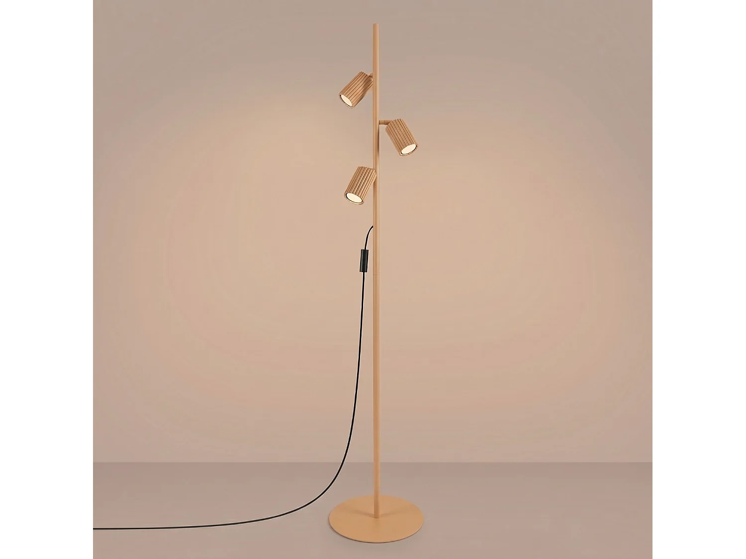 Stehlampen KARBON minimalistisch aus  Aluminium - 3 lichtquellen - L.30 x H. cm - gold