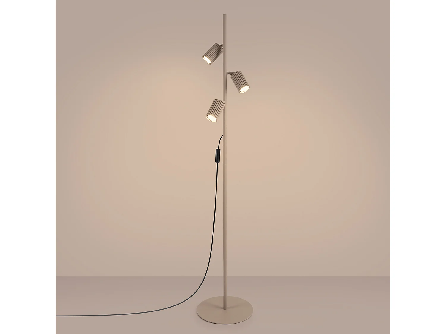 Stehlampen KARBON minimalistisch aus  Aluminium - 3 lichtquellen - L.30 x H. cm - taupe