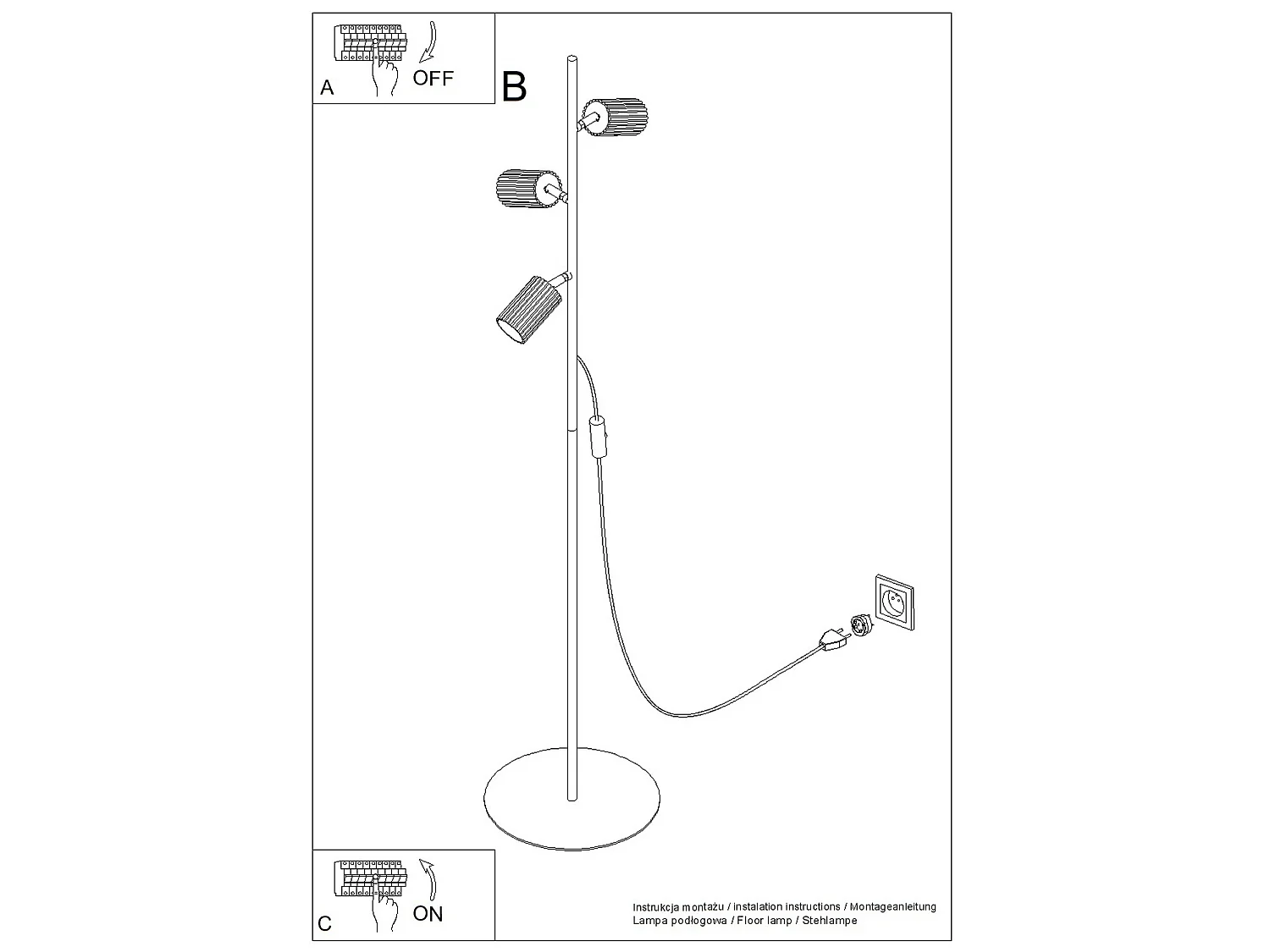 Stehlampen KARBON minimalistisch aus  Aluminium - 3 lichtquellen - L.30 x H. cm - taupe