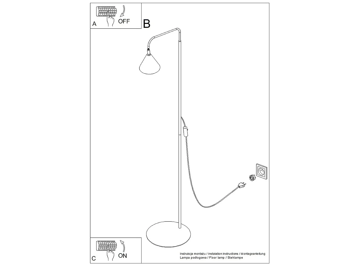 Stehlampen NOX modern aus  Stahl - 1 lichtquellen - L.30 x H. cm - schwarz