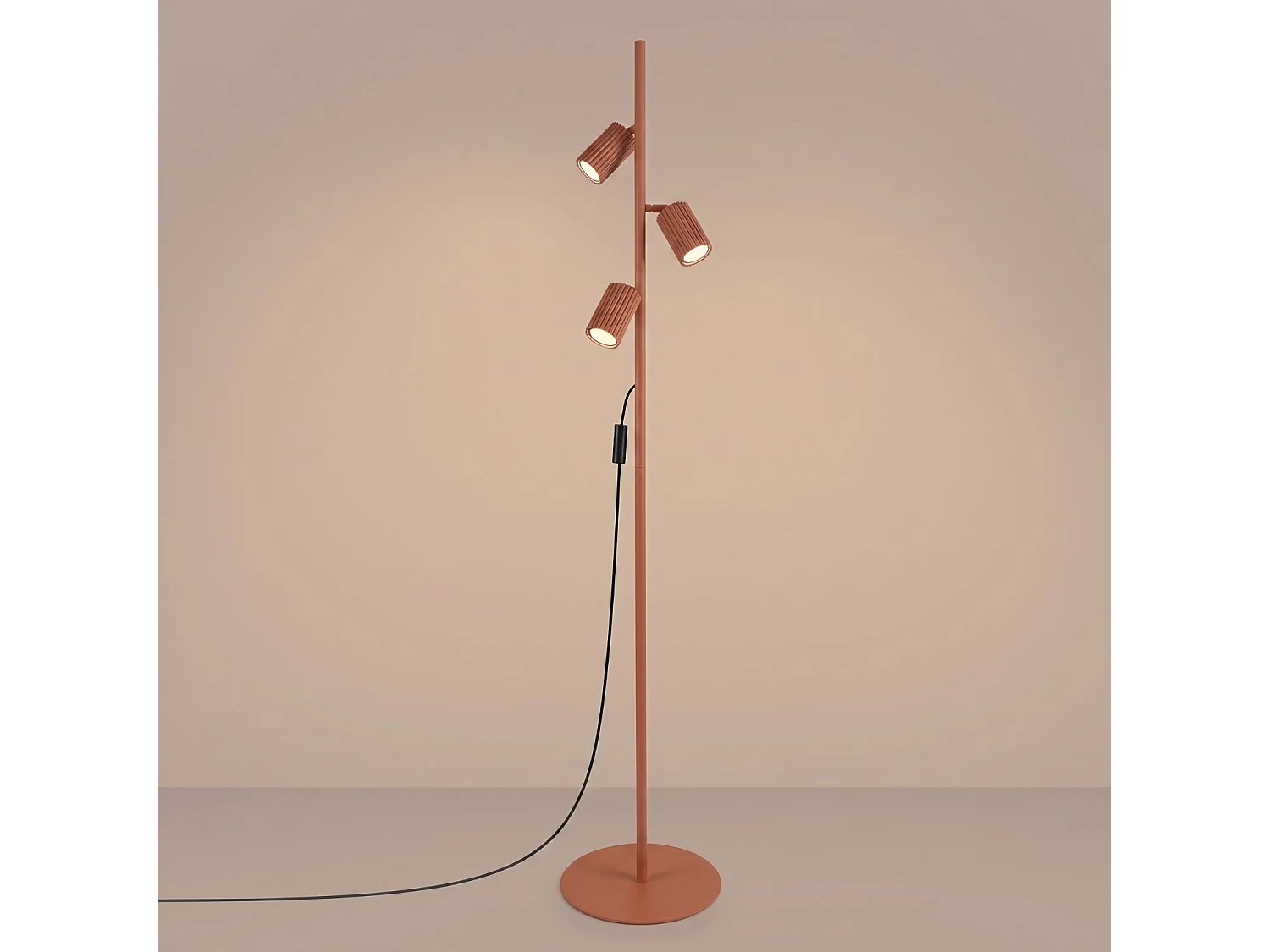 Stehlampen KARBON minimalistisch aus  Aluminium - 3 lichtquellen - L.30 x H. cm - rotocker