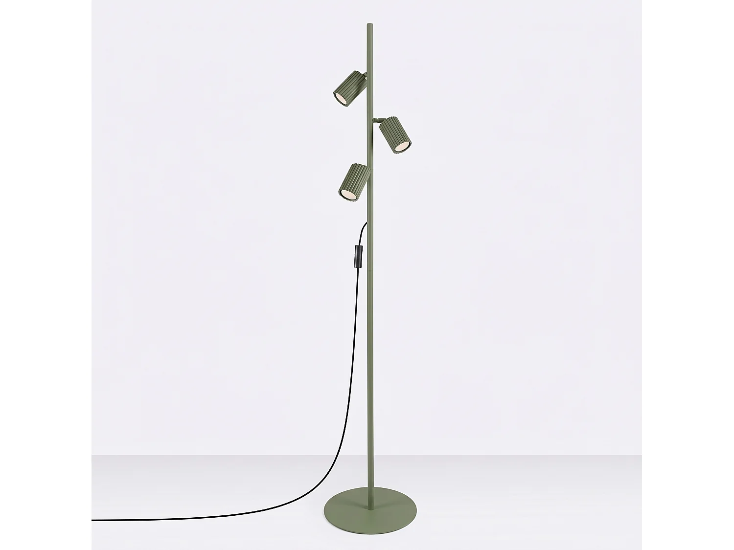 Stehlampen KARBON minimalistisch aus  Aluminium - 3 lichtquellen - L.30 x H. cm - olivgrün
