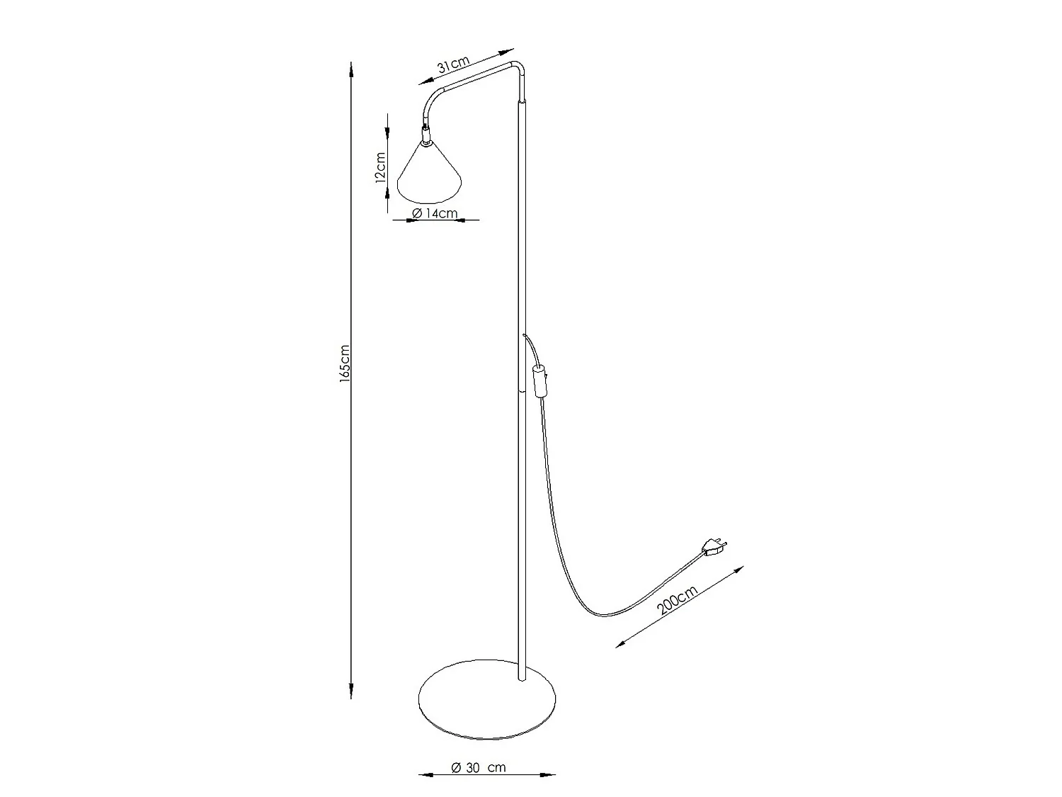 Stehlampen NOX modern aus  Stahl - 1 lichtquellen - L.30 x H. cm - weiß
