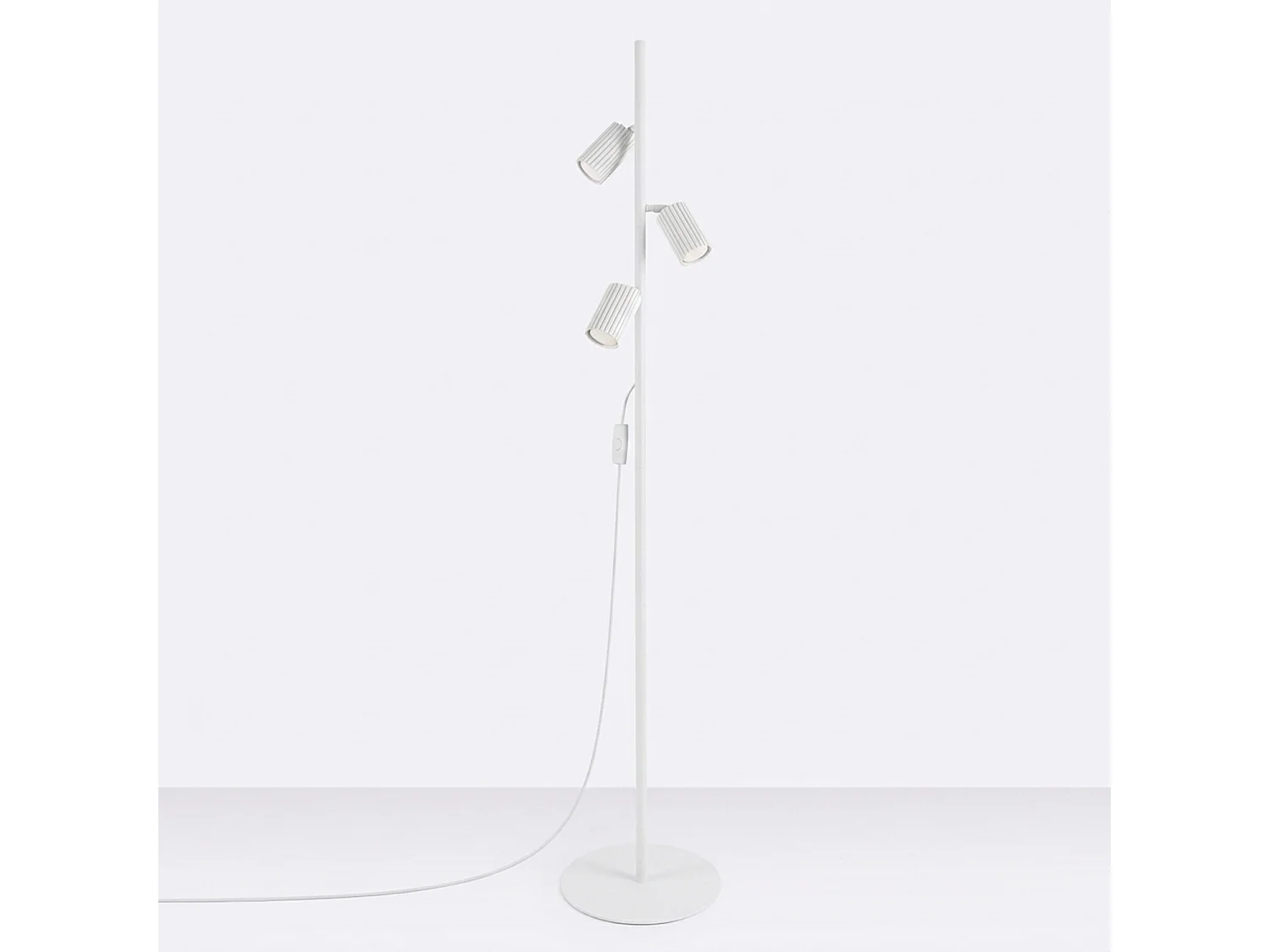 Stehlampen KARBON minimalistisch aus  Aluminium - 3 lichtquellen - L.30 x H. cm - weiß