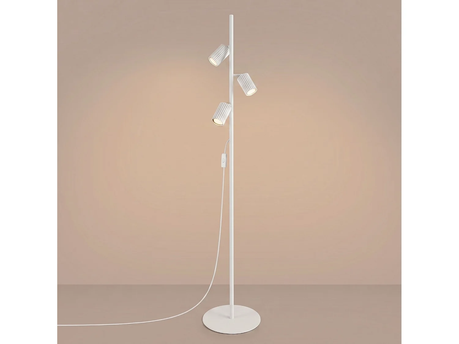 Stehlampen KARBON minimalistisch aus  Aluminium - 3 lichtquellen - L.30 x H. cm - weiß